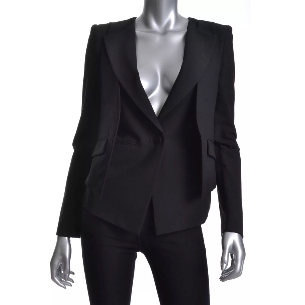 BCBGMAXAZRIA Black Fitted Blazer Jacket